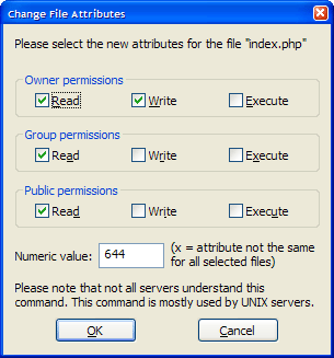 Permisos de escritura servidor linux Chmod carpetas y archivos