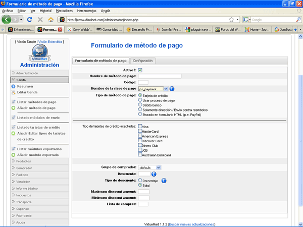 Formas de pago Formas de pago