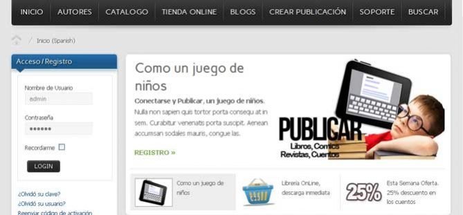 Componente publicación Libros online