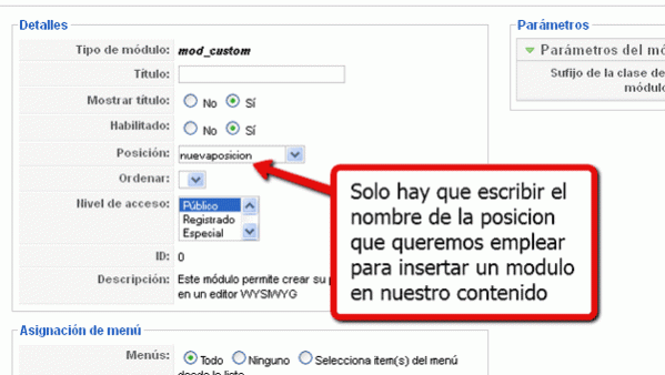 Como crear una nueva posicion en Joomla! de forma rapida