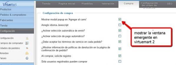 Eliminar ventana emergente – Popup – al realizar una compra en virtuemart