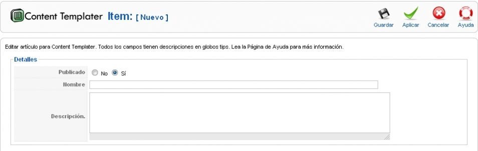 Content Templater de nonumber para Joomla