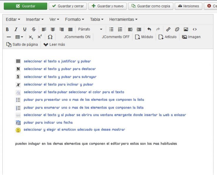 Crear un articulo con Joomla!