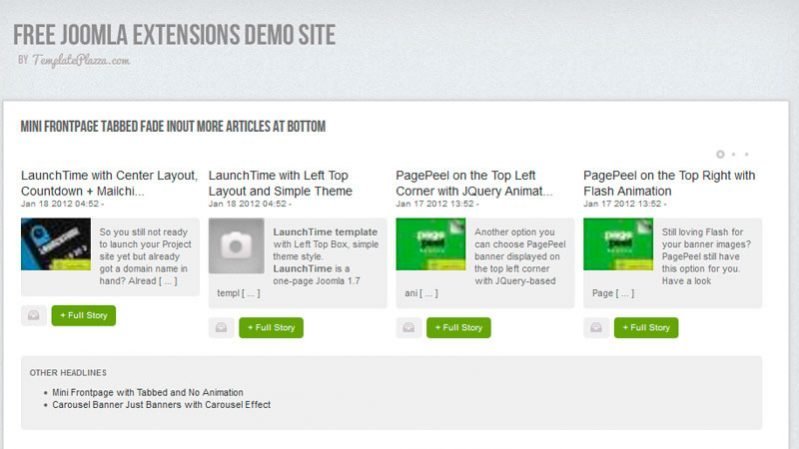 Modulo Mini Frontpage para versiones joomla