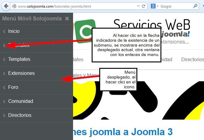 Módulo menu para vista en un Móvil