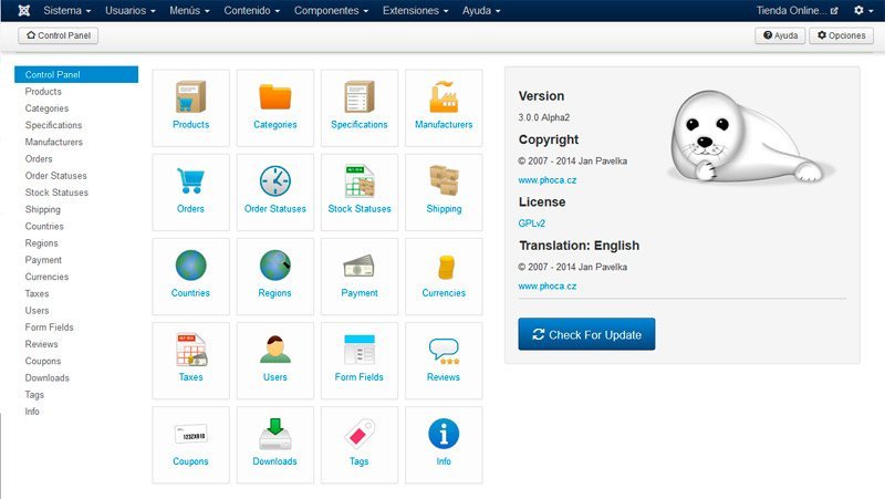 Crear una Tienda Online con Phoca Cart