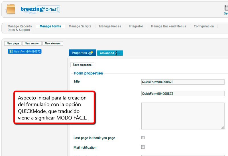 BreezingForms – Crear formulario de dos columnas