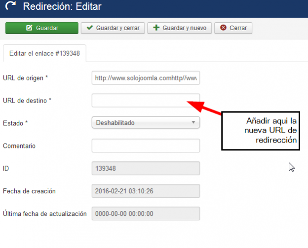 Redireccionar error 404 en Joomla!