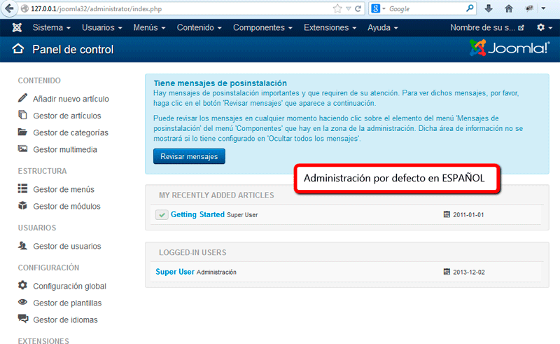 Administracion en español Administracion en español